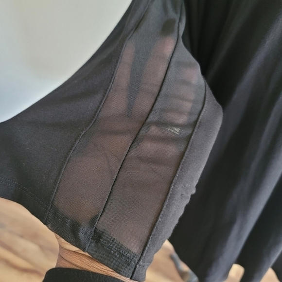 Spense Women's Plus Black Mesh Sheer Flowy Flounce Net Tunic Top Blouse 3X - Picture 3 of 6